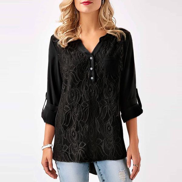 fashion ladies women black long sleeve loose blouse casual v-neck button design clothes women's blouses & shirts, White
fashion ladies women black long sleeve loose blouse casual v-neck button design clothes women's blouses & shirts, White
