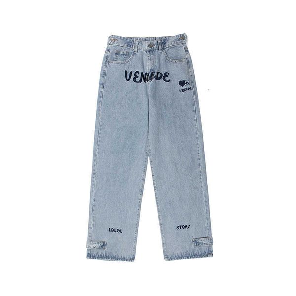 men's jeans letter embroidery wide leg straight retro denim pants men and women washed high street loose casual o9bg, Blue
men's jeans letter embroidery wide leg straight retro denim pants men and women washed high street loose casual o9bg, Blue