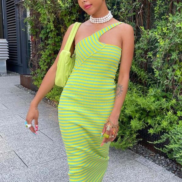 casual dresses summer style women's side hollow single-breasted one-step long skirt oblique shoulder striped dress, Black;gray
casual dresses summer style women's side hollow single-breasted one-step long skirt oblique shoulder striped dress, Black;gray