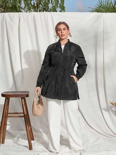 plus size outerwear & coats womens autumn winter loose rib stitching black temperament zipper trench coat
plus size outerwear & coats womens autumn winter loose rib stitching black temperament zipper trench coat