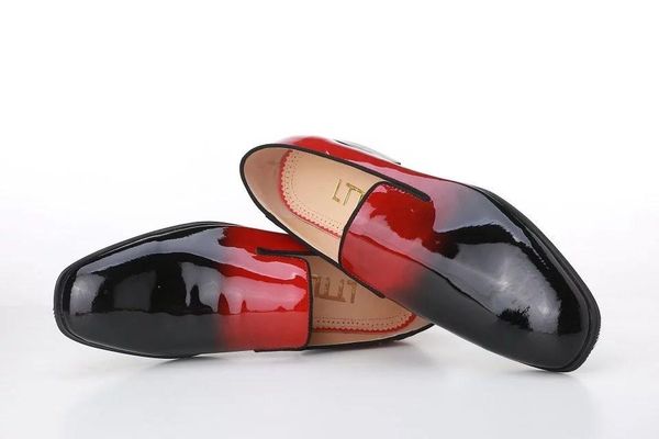 dress shoes fashion slip on patent leather party prom plus size men loafers black red gradient color mens
dress shoes fashion slip on patent leather party prom plus size men loafers black red gradient color mens