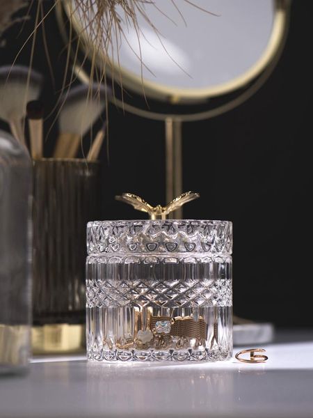 nordic light luxury style glass cotton swabs cosmetic jewelry storage jars boxes home decoration ornaments & bins
nordic light luxury style glass cotton swabs cosmetic jewelry storage jars boxes home decoration ornaments & bins
