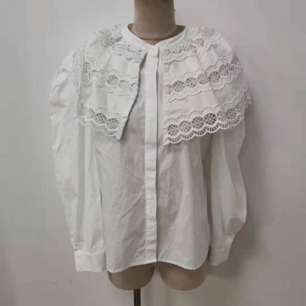 women's blouses & shirts 2021 autumn and winter lace pattern lapel long-sleeved shirt women blouse, White
women's blouses & shirts 2021 autumn and winter lace pattern lapel long-sleeved shirt women blouse, White