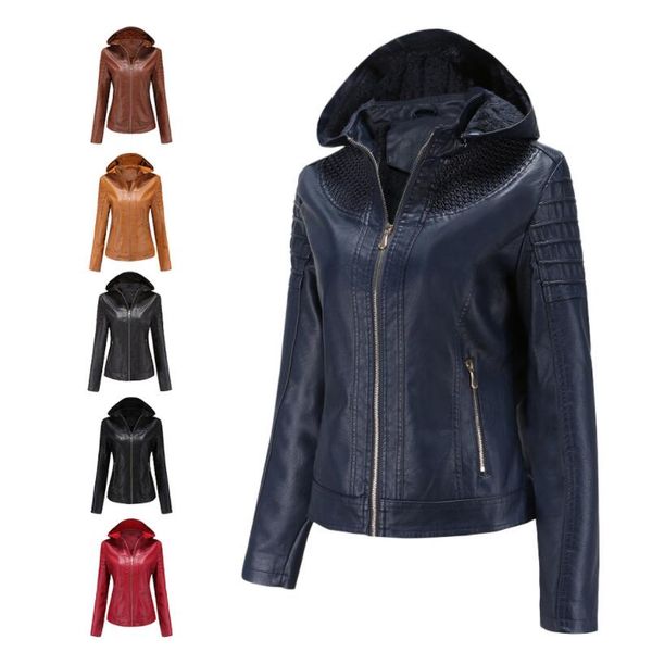 autumn winter new women's pu leather jacket fashion hooded collar windbreaker leather coat female velvet keep warm jacket, Black
autumn winter new women's pu leather jacket fashion hooded collar windbreaker leather coat female velvet keep warm jacket, Black