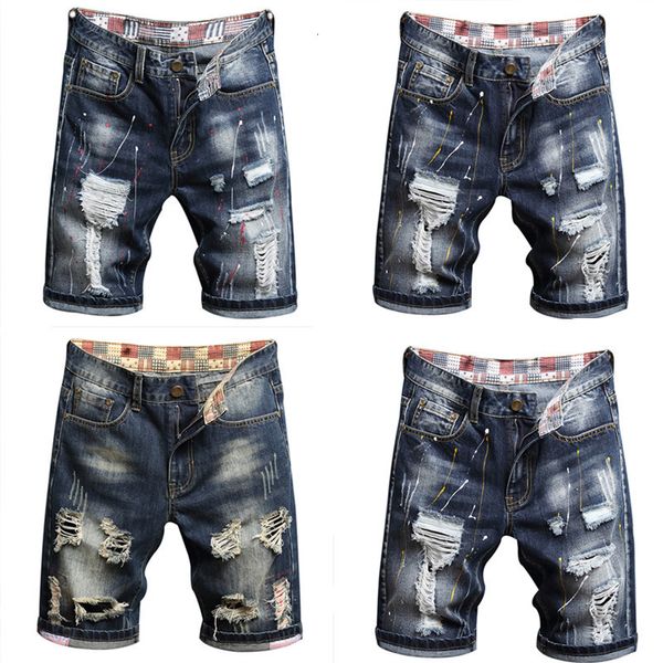 shorts denim men's 2021 summer korean loose straight pants, perforated jeans and capris, Blue
shorts denim men's 2021 summer korean loose straight pants, perforated jeans and capris, Blue