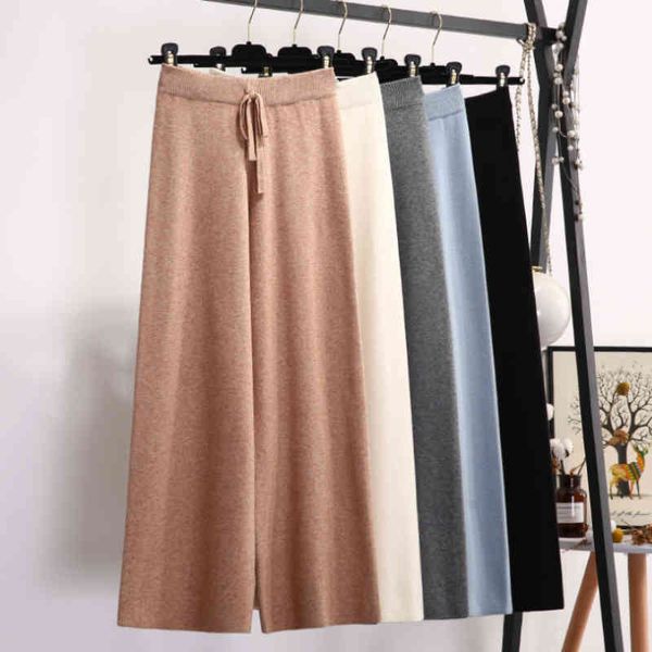 autumn winter thick casual straight pants women female drawstring loose knitted wide leg trousers 210428, Black;white
autumn winter thick casual straight pants women female drawstring loose knitted wide leg trousers 210428, Black;white