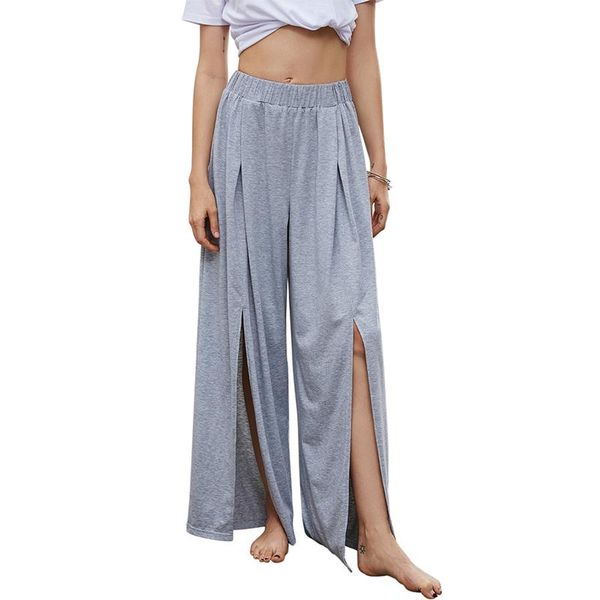 women's elastic waist split wide leg pants loose casual high mop ladies jogging dance & capris, Black;white
women's elastic waist split wide leg pants loose casual high mop ladies jogging dance & capris, Black;white