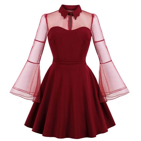 casual dresses sagace women long sleeve solid color punk vintage party gothic rockabilly swing lace transparent shoulder lapel dress, Black;gray
casual dresses sagace women long sleeve solid color punk vintage party gothic rockabilly swing lace transparent shoulder lapel dress, Black;gray