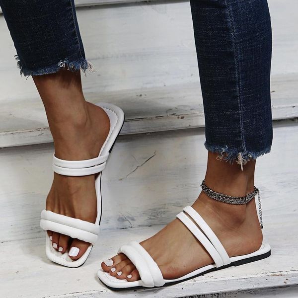 slippers simple women's breathable flat fashion summer sandals shoes square-toe #, Black
slippers simple women's breathable flat fashion summer sandals shoes square-toe #, Black