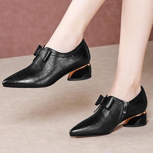 dress shoes brand women med heeled wedding pumps genuine leather pearl and bowties decoration sweet woman, Black
dress shoes brand women med heeled wedding pumps genuine leather pearl and bowties decoration sweet woman, Black
