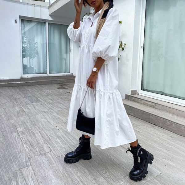 casual dresses women half puff sleeve ruffle midi summer solid turn down collar single breasted loose female elegant ladies clothe, Black;gray
casual dresses women half puff sleeve ruffle midi summer solid turn down collar single breasted loose female elegant ladies clothe, Black;gray