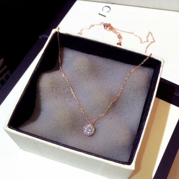 chains trendy fine 14k rose gold round shape chain pendant necklace for women original design temperament jewelry shiny zircon gift, Silver
chains trendy fine 14k rose gold round shape chain pendant necklace for women original design temperament jewelry shiny zircon gift, Silver