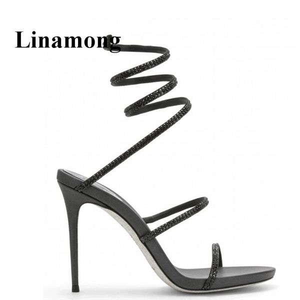 test fashion crystal serpentine winding open toe thin high heel party summer women sandals four color normal size, Black
test fashion crystal serpentine winding open toe thin high heel party summer women sandals four color normal size, Black