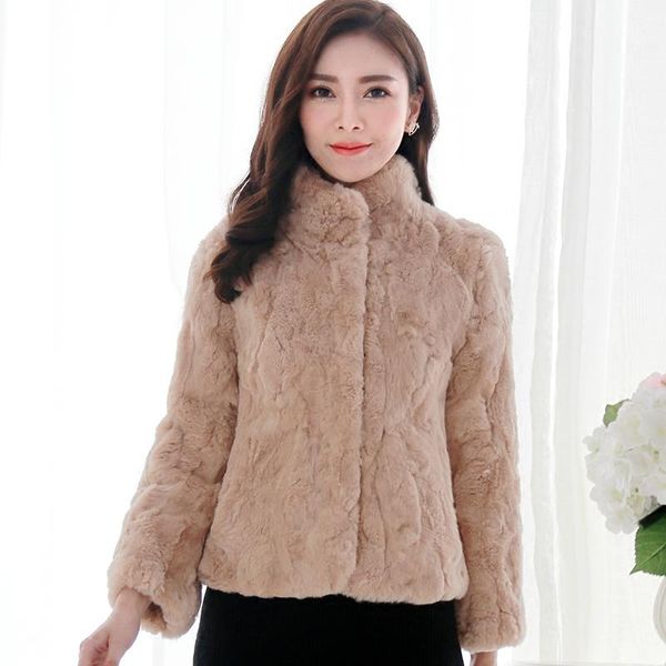 women's fur & faux arrival natural rex jackets women stand collar short design real coats outerwear female leather jacket, Black 
women's fur & faux arrival natural rex jackets women stand collar short design real coats outerwear female leather jacket, Black