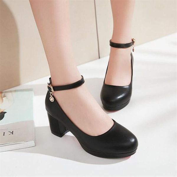 dress shoes women's high heels red wedding fashion round head buckle female black office girls heel 32-43
dress shoes women's high heels red wedding fashion round head buckle female black office girls heel 32-43