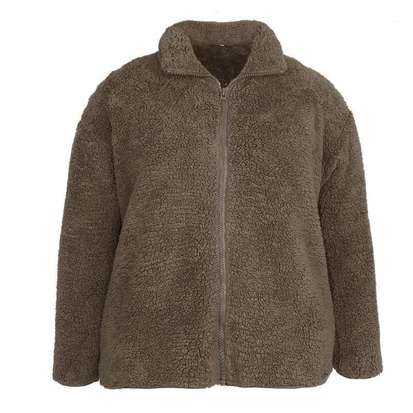 woman coats female autumn winter thick warm solid color fleece turn-down neck loose long sleeve large zipper jacket outwear. women's ja, Black;brown
woman coats female autumn winter thick warm solid color fleece turn-down neck loose long sleeve large zipper jacket outwear. women's ja, Black;brown