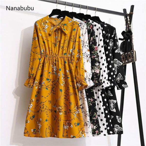 women casual autumn winter dress lady korean style vintage floral printed chiffon shirt long sleeve bow midi dresses, Black;gray
women casual autumn winter dress lady korean style vintage floral printed chiffon shirt long sleeve bow midi dresses, Black;gray