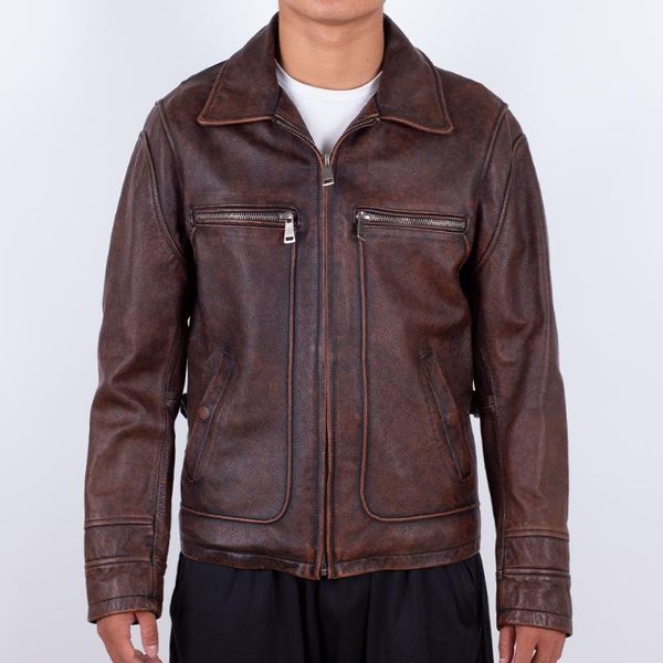 men's leather & faux 2021 fashion jacket natural cowhide slim fit autumn and winter vintage black brown american casual style coat
men's leather & faux 2021 fashion jacket natural cowhide slim fit autumn and winter vintage black brown american casual style coat