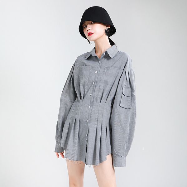 casual dresses lantern sleeve plaid ruched waist woman shirt slim single breasted pocket women short mini autumn vestido m27t, Black;gray
casual dresses lantern sleeve plaid ruched waist woman shirt slim single breasted pocket women short mini autumn vestido m27t, Black;gray