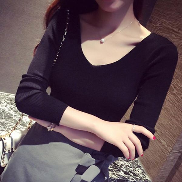 women's sweaters women v-neck knitwear long sleeve sweater casual slim fit autumn oufits kng88, White;black
women's sweaters women v-neck knitwear long sleeve sweater casual slim fit autumn oufits kng88, White;black