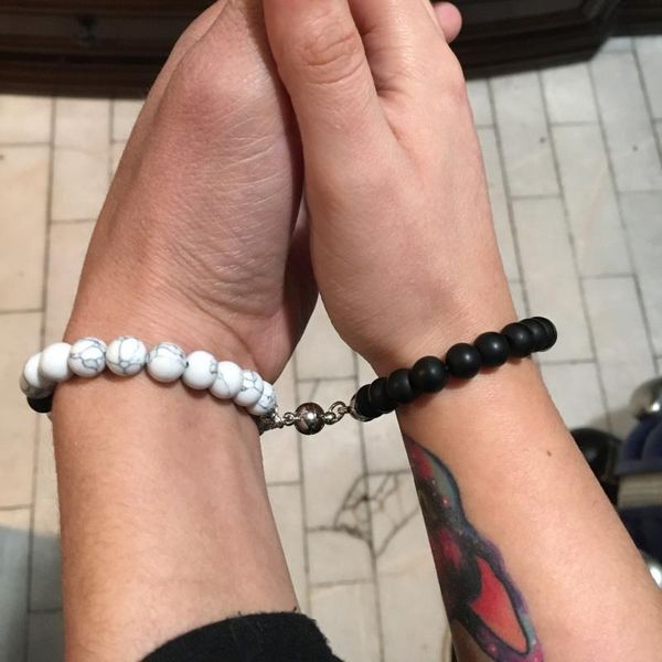 beaded, strands 2pcs/set magnet couple bracelet vintage natural stone distance paired volcanic rock lovers jewelry valentine's day gift, Black
beaded, strands 2pcs/set magnet couple bracelet vintage natural stone distance paired volcanic rock lovers jewelry valentine's day gift, Black