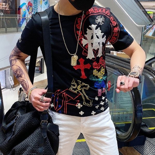 croosin brand trendy men's fashion spirit guy slim fit short net red diamond cross t-shirt social people cotton round ne gybd, White;black
croosin brand trendy men's fashion spirit guy slim fit short net red diamond cross t-shirt social people cotton round ne gybd, White;black