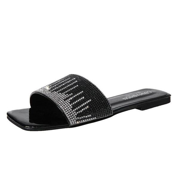 slippers summer fashion women's 2021 casual simple rhinestone decoration open-toed all-match trend flat-bottom, Black
slippers summer fashion women's 2021 casual simple rhinestone decoration open-toed all-match trend flat-bottom, Black