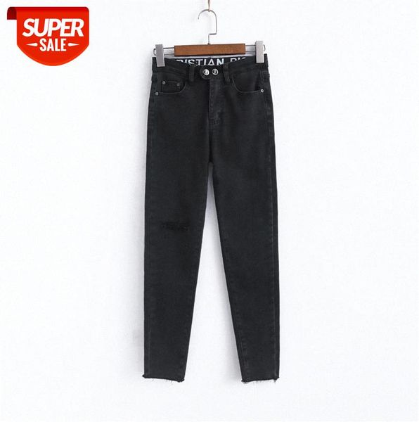 011149 jeans women's nine points korean style high waist thin black raw edge straight pants #ev70, Black;gray
011149 jeans women's nine points korean style high waist thin black raw edge straight pants #ev70, Black;gray