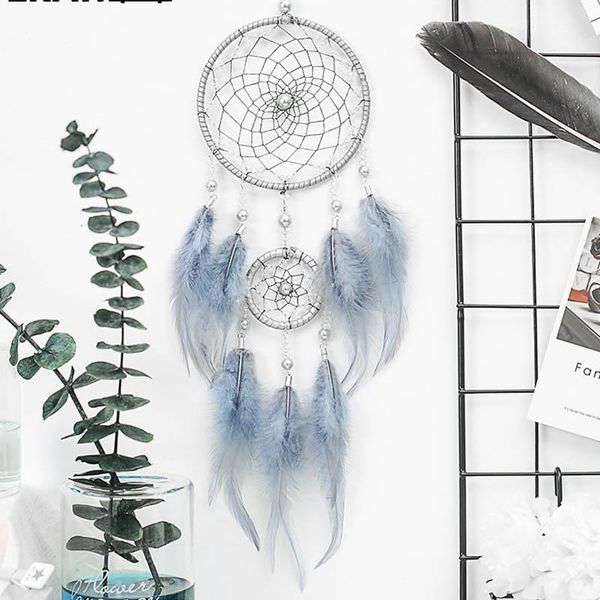 decorative objects & figurines dream catcher original silver gray 2 ring feather hanging art gifts to ie friends creative valentine&#
decorative objects & figurines dream catcher original silver gray 2 ring feather hanging art gifts to ie friends creative valentine&#
