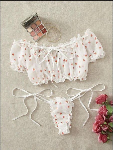 women's swimwear 2021 women sheer stars ultra-thin ruffles off shoulder sleeve shorts leg ring underwear set temptation pajamas, White;black
women's swimwear 2021 women sheer stars ultra-thin ruffles off shoulder sleeve shorts leg ring underwear set temptation pajamas, White;black