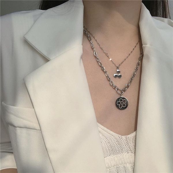 chains titanium steel ms cherry blossom double chain necklace fold contracted collarbone hip-hop punk wind don't rub off, Silver
chains titanium steel ms cherry blossom double chain necklace fold contracted collarbone hip-hop punk wind don't rub off, Silver