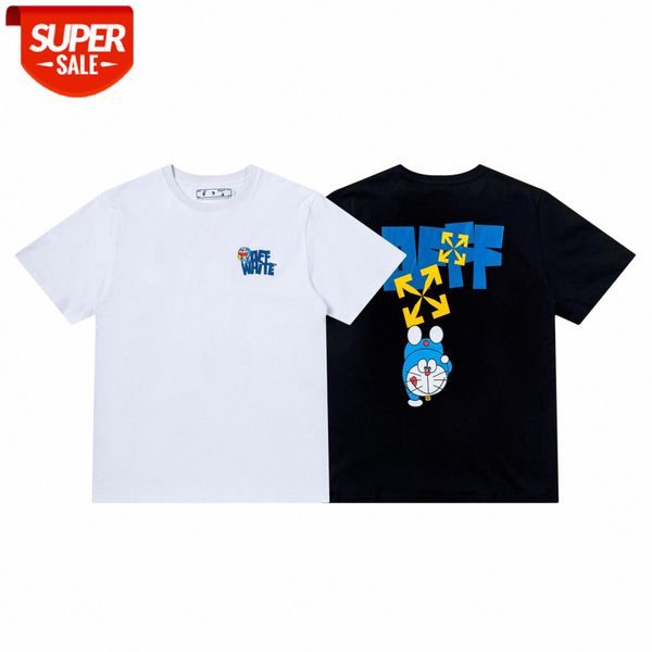 white doraemon limited print ow arrow loose couple short sleeve t-shirt #7l7f, White;black
white doraemon limited print ow arrow loose couple short sleeve t-shirt #7l7f, White;black