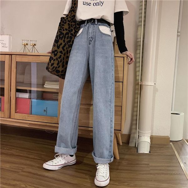 high waist straight jeans woman korean style loose streetwear boyfriend denim trousers casual baggy pants plus size women's, Blue
high waist straight jeans woman korean style loose streetwear boyfriend denim trousers casual baggy pants plus size women's, Blue