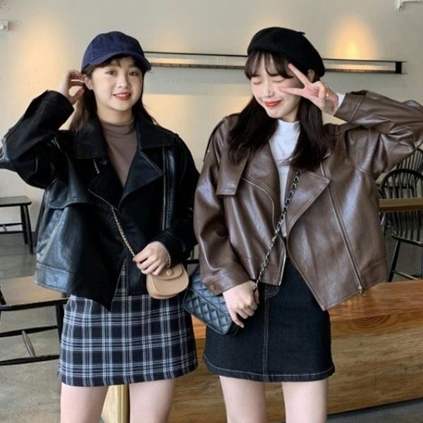 women's leather & faux black jacket coat spring and autumn 2021 design sense of minority temperament loose blouse
women's leather & faux black jacket coat spring and autumn 2021 design sense of minority temperament loose blouse