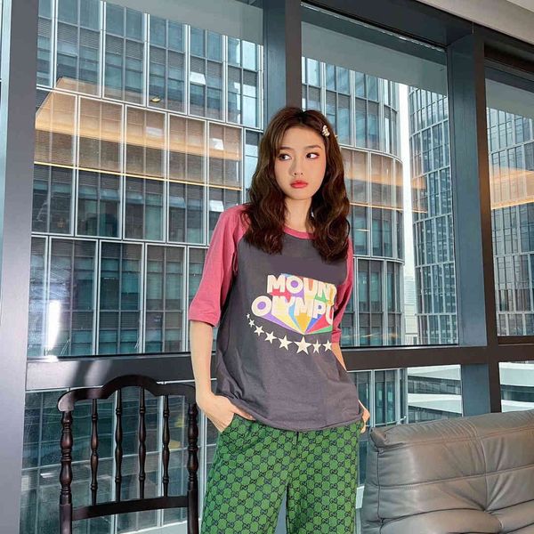 design clothing pink spell grey raglan girls' t-shirt old hole star letter loose version half sleeve, White
design clothing pink spell grey raglan girls' t-shirt old hole star letter loose version half sleeve, White