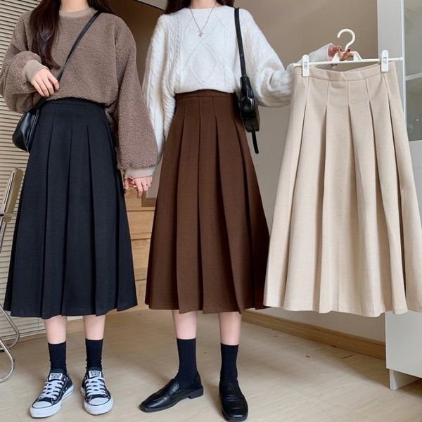 skirts a- line brushed autumn winter female high waist pleated skirt woman mujer faldas saias mulher, Black
skirts a- line brushed autumn winter female high waist pleated skirt woman mujer faldas saias mulher, Black