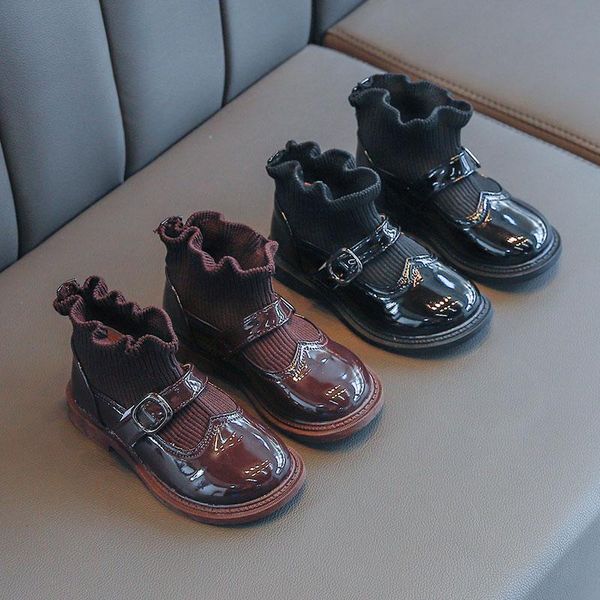 flat shoes children' british style leather girls western socks boots casual short fashion chic lady flats warm, Black;grey
flat shoes children' british style leather girls western socks boots casual short fashion chic lady flats warm, Black;grey
