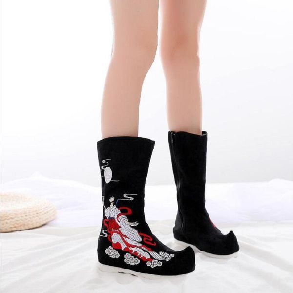 boots spring autumn winter national style height increasing pointed toe sewing embroider canvas women long knee-high 0630, Black
boots spring autumn winter national style height increasing pointed toe sewing embroider canvas women long knee-high 0630, Black