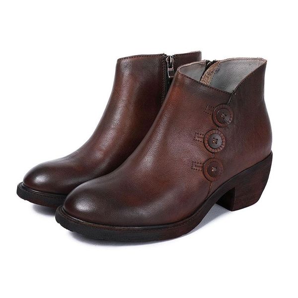 boots vallu handmade vintage ladies genuine leather women ankle square heels button zipper female booties, Black
boots vallu handmade vintage ladies genuine leather women ankle square heels button zipper female booties, Black