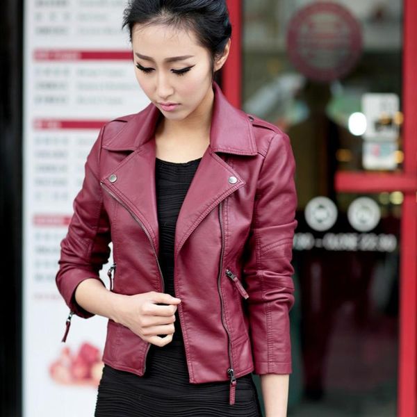 women's leather & faux stylish vintage women soft zipper jacket slim motorcycle burgundy black coat
women's leather & faux stylish vintage women soft zipper jacket slim motorcycle burgundy black coat