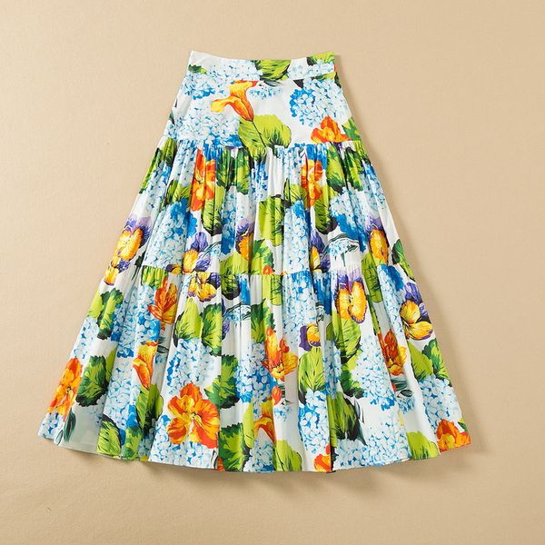 european and american women's wear spring 2022 new hydrangea print fashion pleated cotton skirt, Black
european and american women's wear spring 2022 new hydrangea print fashion pleated cotton skirt, Black