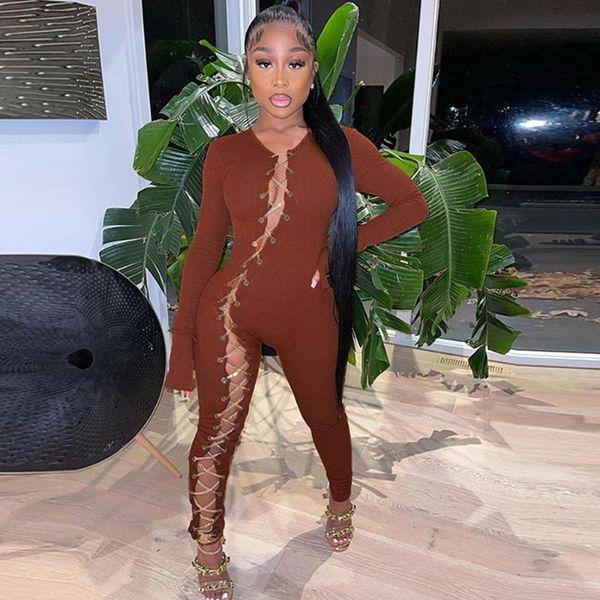 women's jumpsuits & rompers knitted bodycon romper bandage long sleeve jumpsuit women clothing streetwear lace up hollow out one piece, Black;white
women's jumpsuits & rompers knitted bodycon romper bandage long sleeve jumpsuit women clothing streetwear lace up hollow out one piece, Black;white