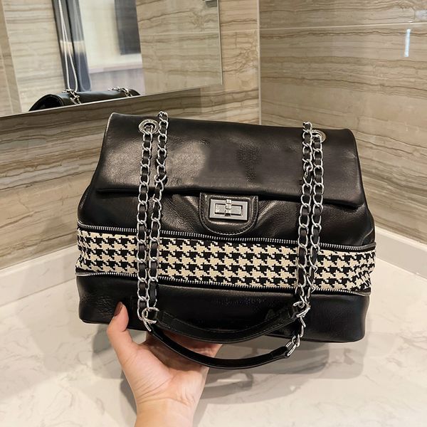 Desingers Messenger Bags Classic Large Jumbo Flap With Two-tone Silver-tone Metal Deauville Chain Calfskin Genuine Leather Shopping Travel Bag Luxury_handbags, Black
Desingers Messenger Bags Classic Large Jumbo Flap With Two-tone Silver-tone Metal Deauville Chain Calfskin Genuine Leather Shopping Travel Bag Luxury_handbags, Black