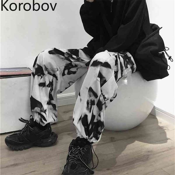 korobov new arrival high waist solid women trousers korean pockets cargo pants vintage harajuku women print joggers 210430, Black;white
korobov new arrival high waist solid women trousers korean pockets cargo pants vintage harajuku women print joggers 210430, Black;white