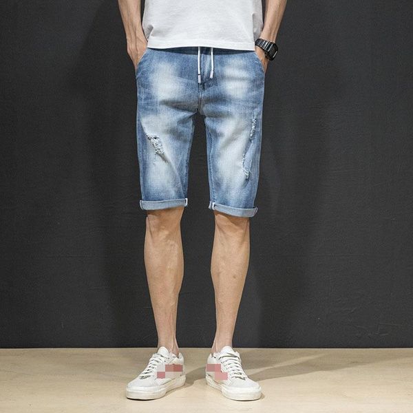 men's shorts cotton pockets ripped drawstring thin denim ruched short knee length broken hole breathable pants outerwear summer, White;black
men's shorts cotton pockets ripped drawstring thin denim ruched short knee length broken hole breathable pants outerwear summer, White;black