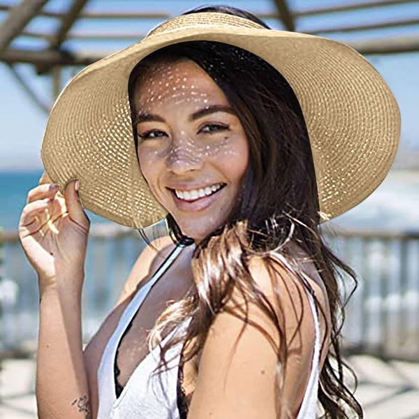 wide brim hats ostrich 2021 summer ladies sun hat fashion burst retro temperament can be rolled up cap beach, Blue;gray
wide brim hats ostrich 2021 summer ladies sun hat fashion burst retro temperament can be rolled up cap beach, Blue;gray