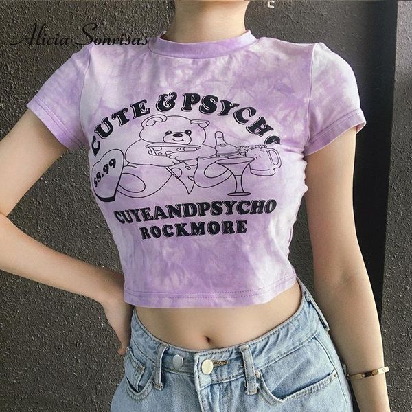 women's t-shirt harajuku cute bear print tie-dye summer 2021 short exposed navel slim tie dye tee female crop streetwear, White
women's t-shirt harajuku cute bear print tie-dye summer 2021 short exposed navel slim tie dye tee female crop streetwear, White