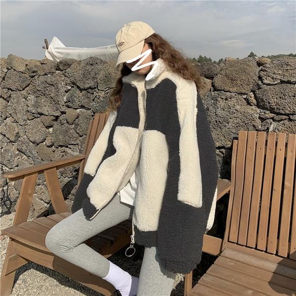 women's jackets 2021 elegant faux fur coat women autumn winter warm soft zipper patchwork jacket female plush overcoat pocket casual ou, Black;brown
women's jackets 2021 elegant faux fur coat women autumn winter warm soft zipper patchwork jacket female plush overcoat pocket casual ou, Black;brown