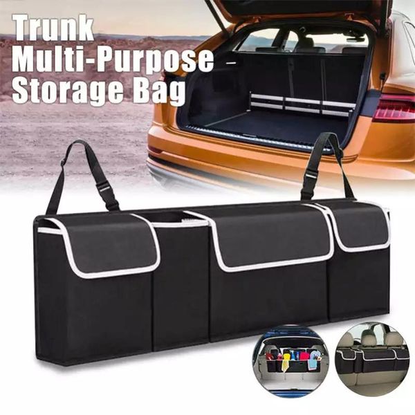 car organizer rear seat hanging storage bag black waterproof high capacity pocket shape back organizers trunk