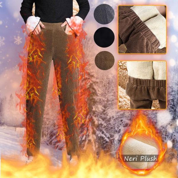 women's leggings fashion casual women plus size lamb solid color stripe wool corduroy loose pants for fitness seamless, Black
women's leggings fashion casual women plus size lamb solid color stripe wool corduroy loose pants for fitness seamless, Black